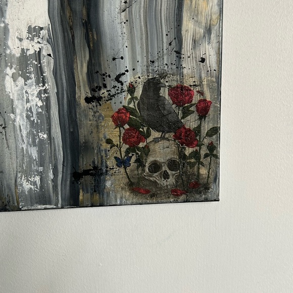 Original Abstract Painting Canvas Acrylic Mixed Media Signed Titled Wicked Spell - Picture 6 of 13